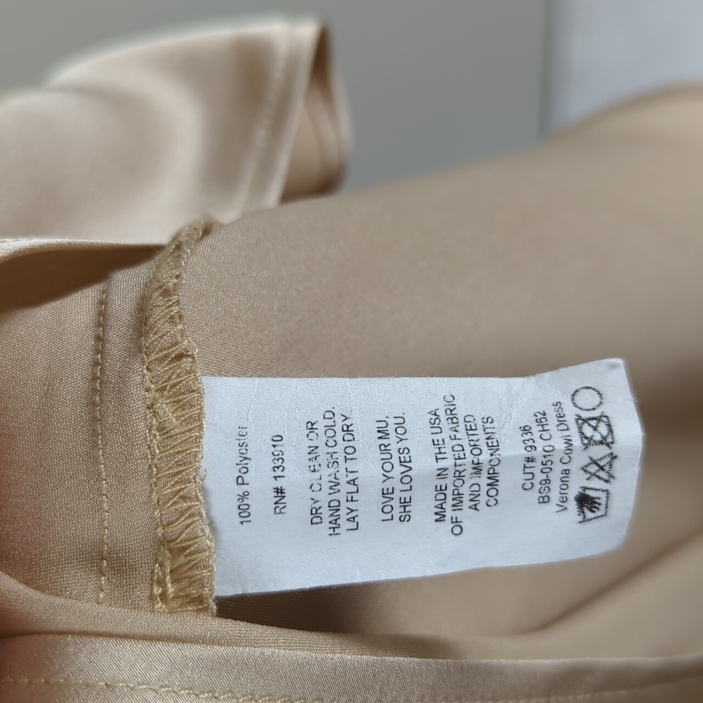 Show Me Your Mumu Verona Cowl Dress Womens Medium Champagne Golden 3 - Picture 6 of 16